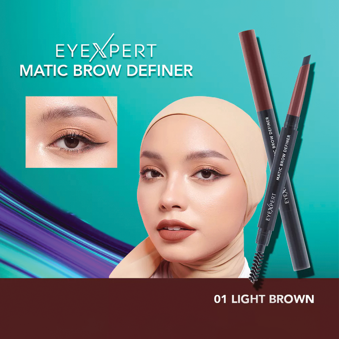 Wardah EyeXpert Matic Brow Definer - Waterproof,Oval Shaped Tip, Last 8 Hours, Powdery Texture,Natural Finish