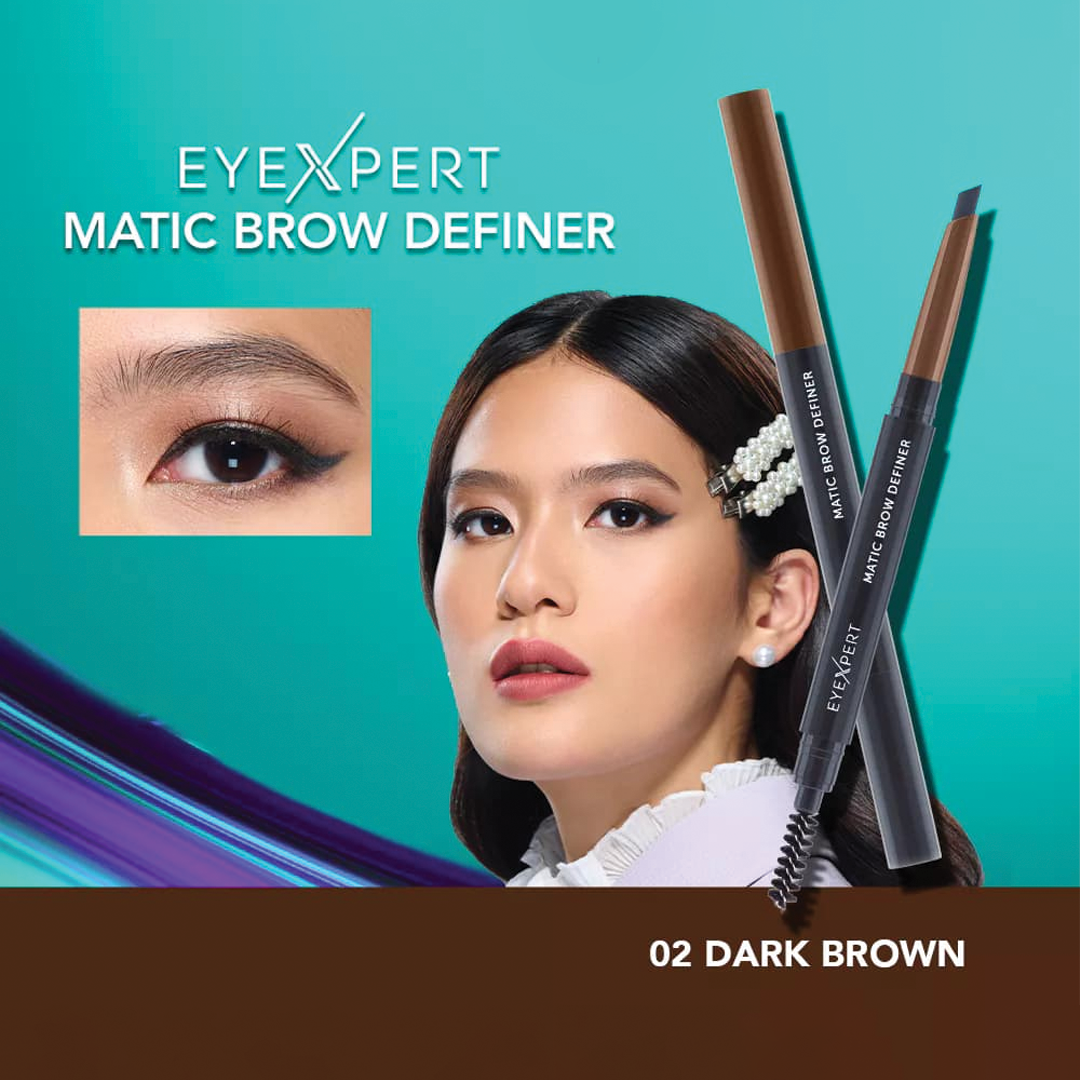 Wardah EyeXpert Matic Brow Definer - Waterproof,Oval Shaped Tip, Last 8 Hours, Powdery Texture,Natural Finish