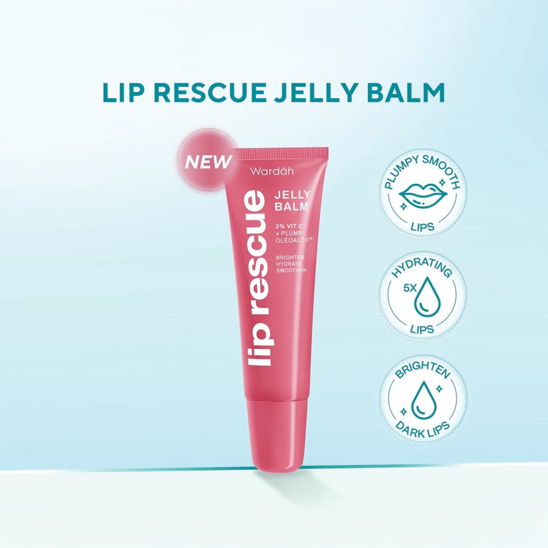 Wardah Lip Rescue Jelly Balm Dusty Rose - Brighten Dark Lips, Plump-pillow like,Hydrates, Smoothen Lips,Vitamin C