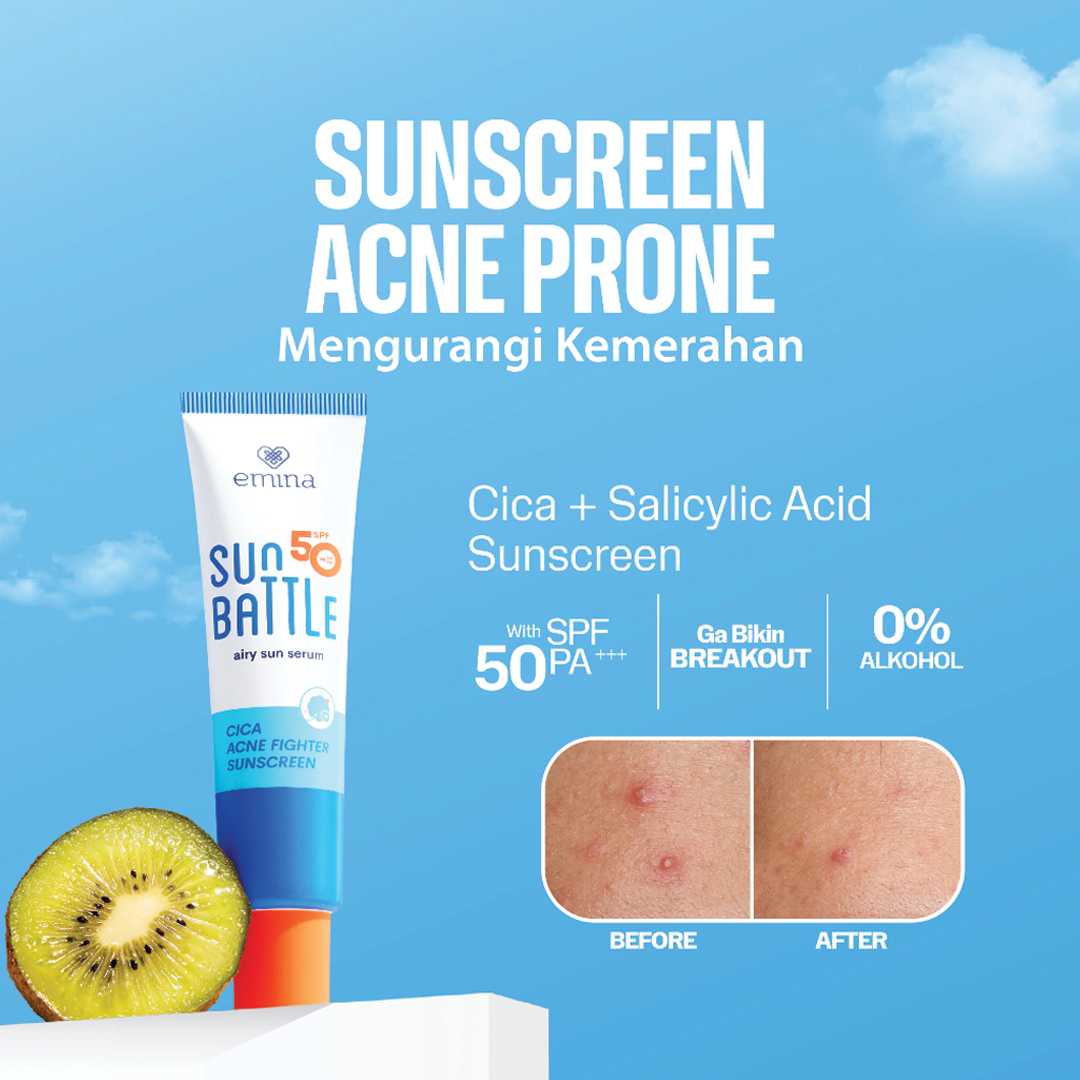 Emina Sun Battle SPF 50 PA++++ Cica Acne Fighter Sunscreen 30 ml