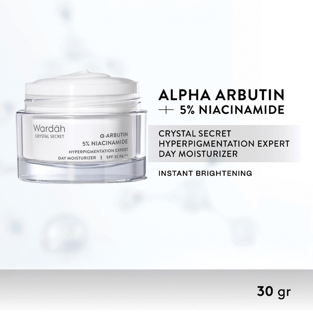Wardah Crystal Secret α-Arbutin 5% Niacinamide Hyperpigmentation Expert SPF 35 PA+++ Day Moisturizer 30 g