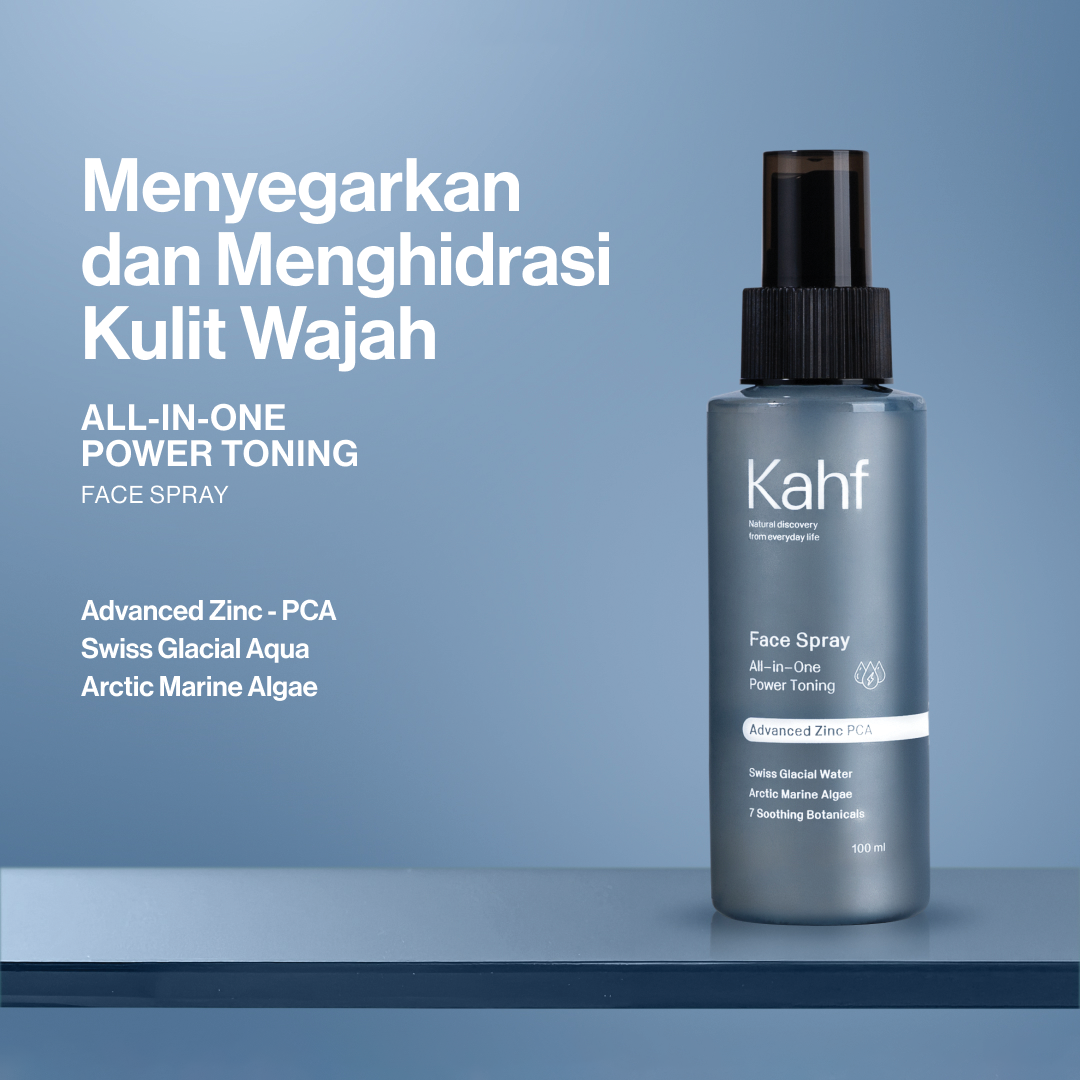 Kahf Oil Free Refreshing and Hydrating All-in-One PowerToning Face Spray 100 ml - Advanced Zinc PCA - Semburan Muka
