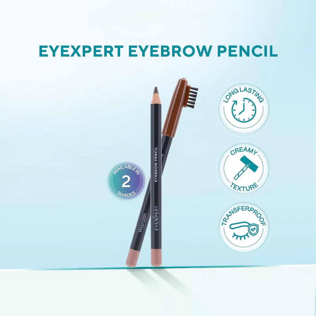 Wardah EyeXpert Eyebrow Pencil - Creamy texture, Long last, Easy to use