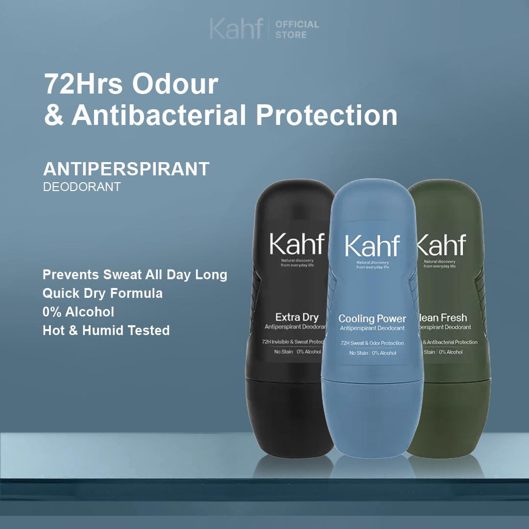 Kahf Anti Perspirant Deodorant Roll On (45ml) 72H Invisible & Sweat Protection