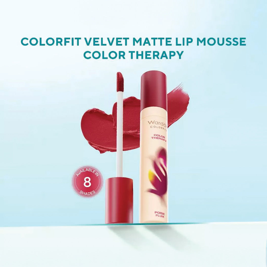 Wardah Colorfit Velvet Lip Mousse Color Therapy - Mousse-like Soft Matte Finish with Blurry Effect