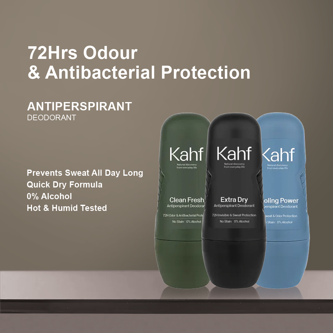 Kahf Anti Perspirant Deodorant Roll On (45ml) 72H Invisible & Sweat Protection