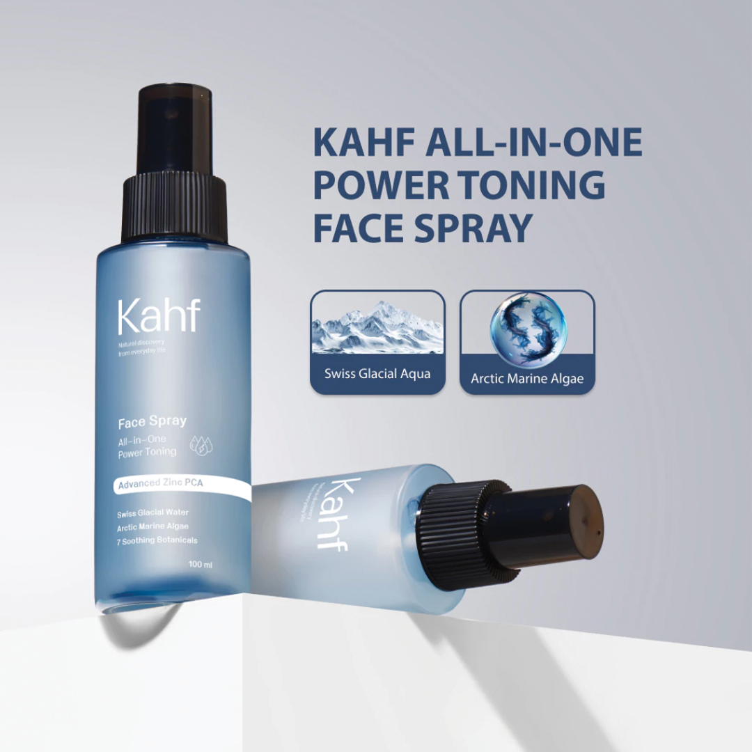 Kahf Oil Free Refreshing and Hydrating All-in-One PowerToning Face Spray 100 ml - Advanced Zinc PCA - Semburan Muka