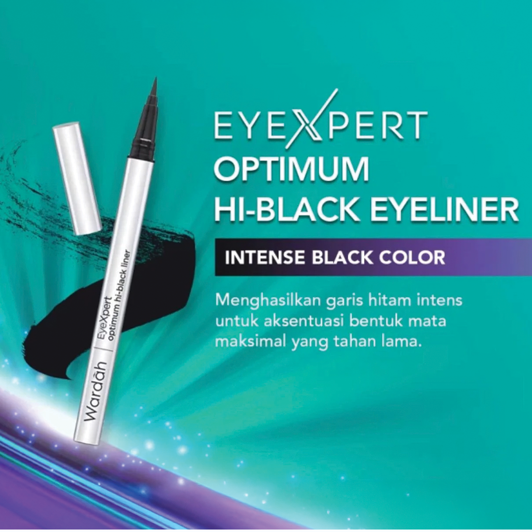 Wardah EyeXpert Optimum Hi-Black Liner -Waterproof Felt Tip Eyeliner with Intense Color, Long-Lasting Eyeliner