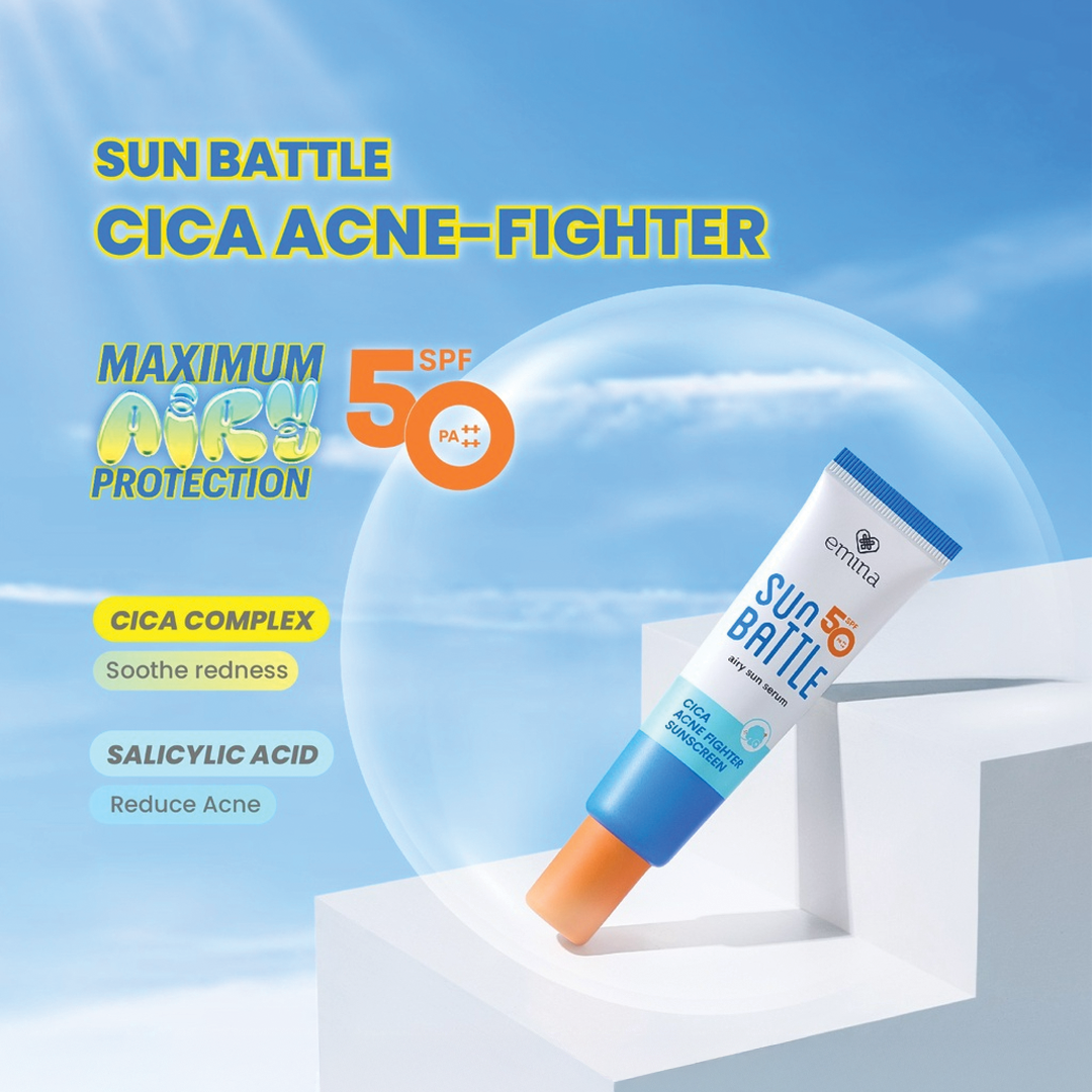 Emina Sun Battle SPF 50 PA++++ Cica Acne Fighter Sunscreen 30 ml