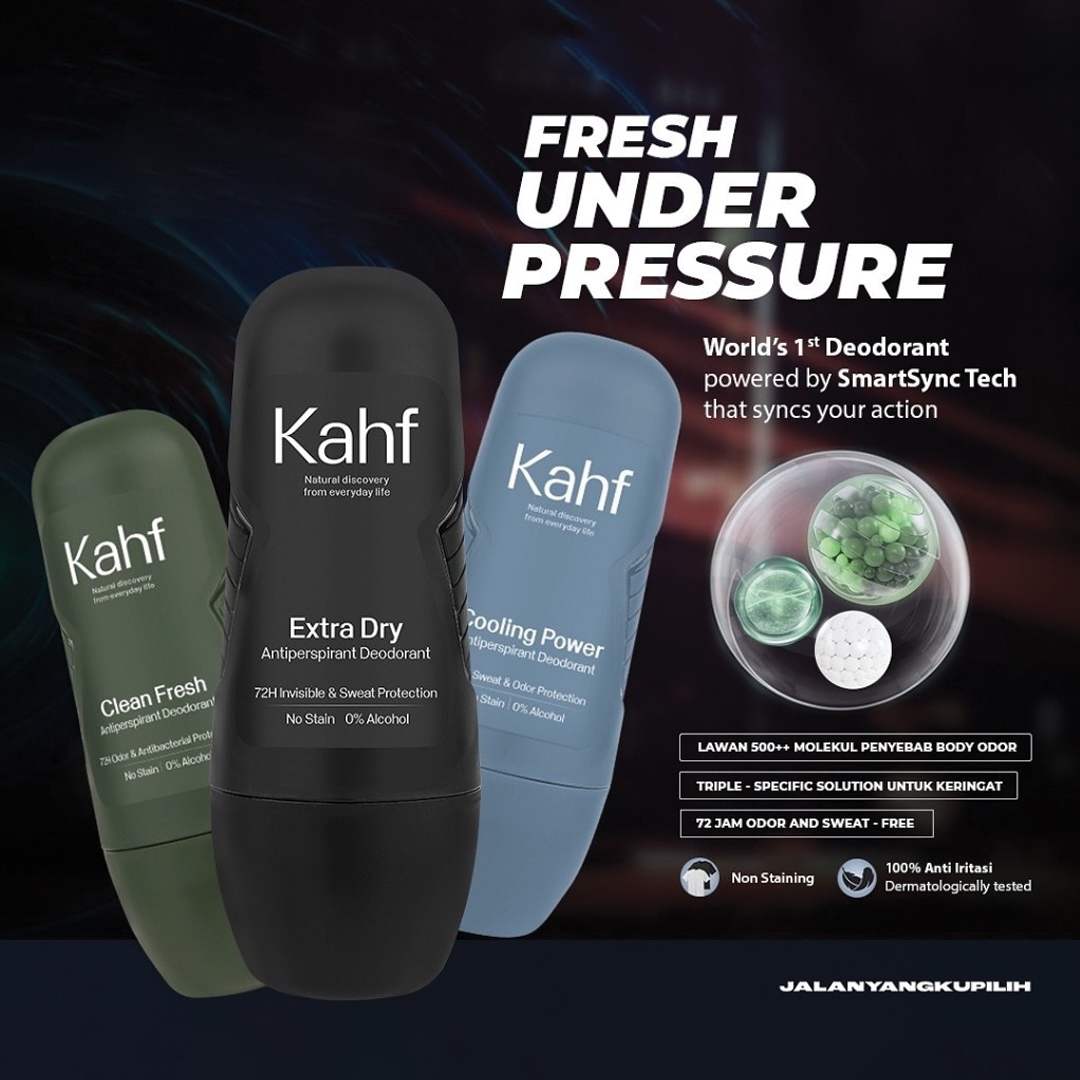 Kahf Anti Perspirant Deodorant Roll On (45ml) 72H Invisible & Sweat Protection