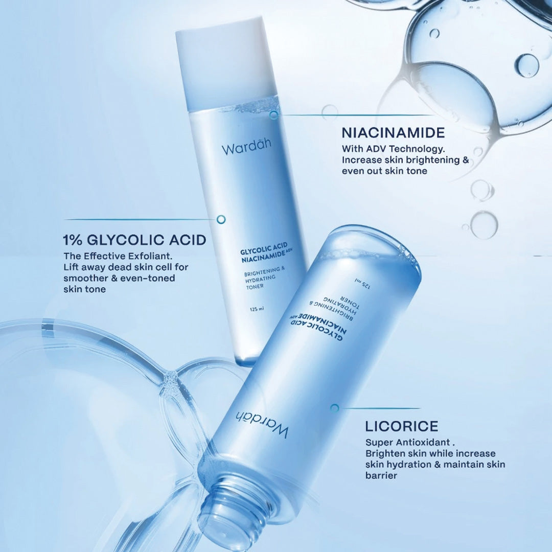 Wardah Glycolic Acid NiacinamideADV Brightening & Hydrating Toner 125 ml