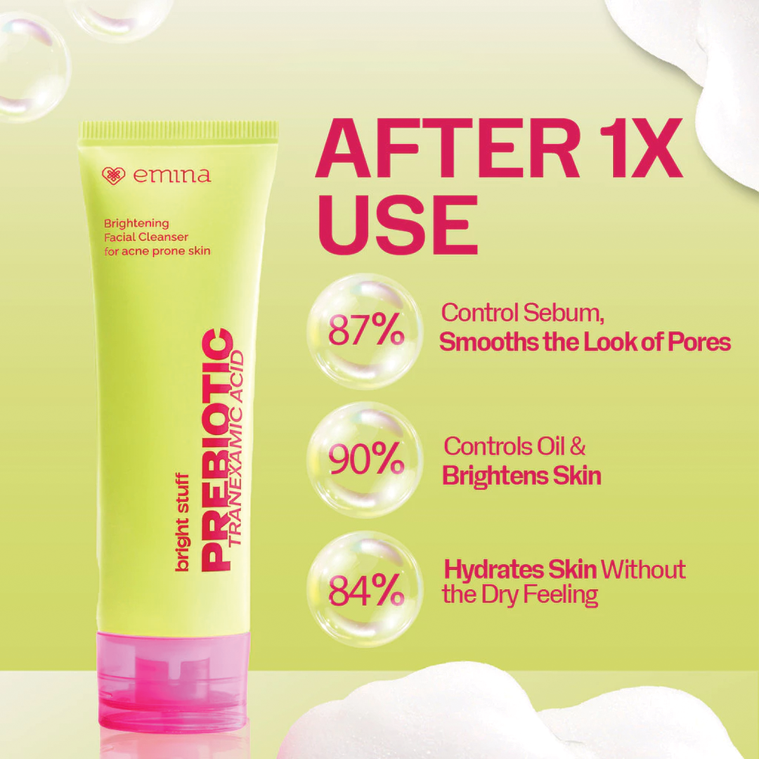 Emina Bright Stuff Prebiotic Tranexamic Acid Brightening Facial Cleanser 100ml