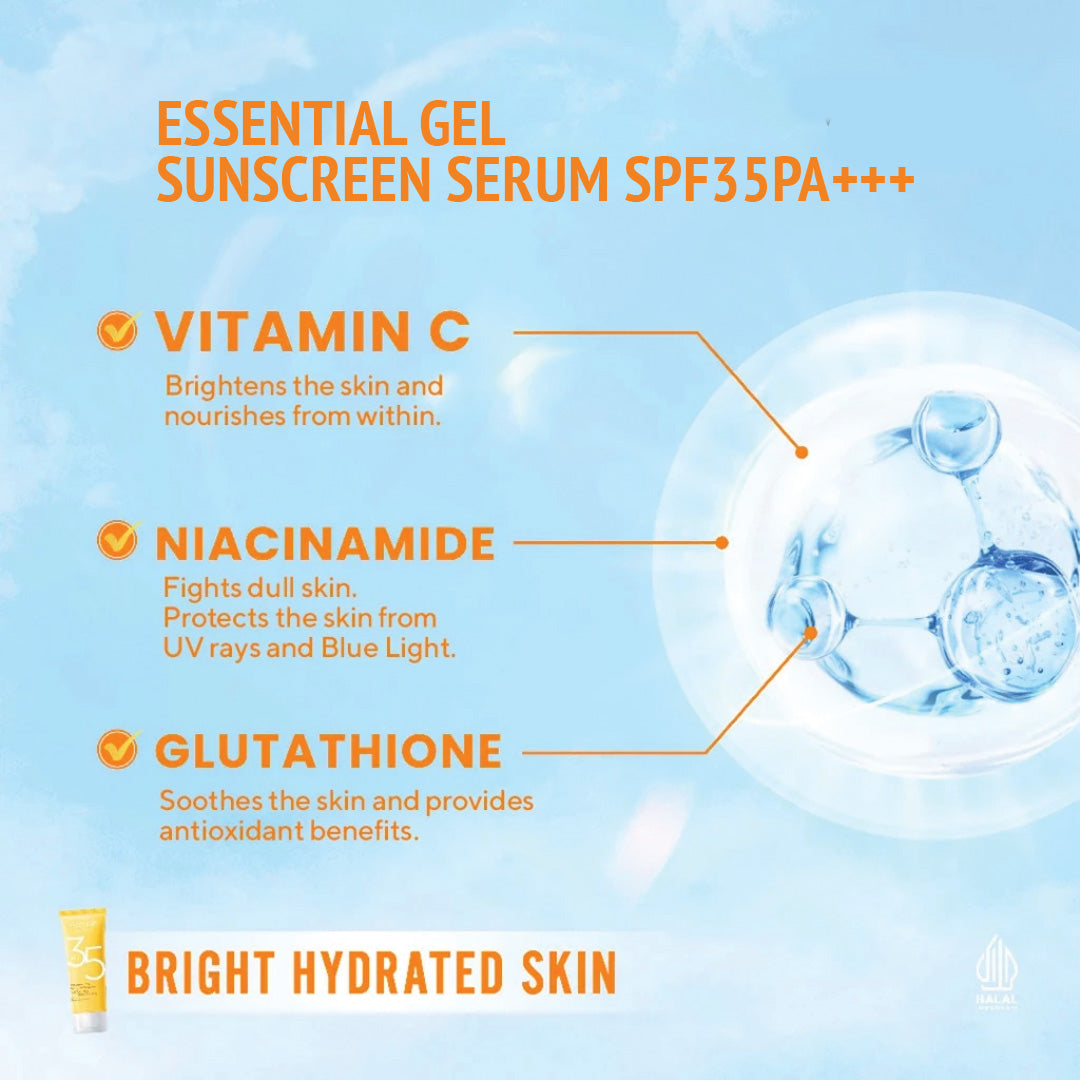 Wardah UV Shield Essential Gel Sunscreen Serum SPF 35 PA+++ 40 ml