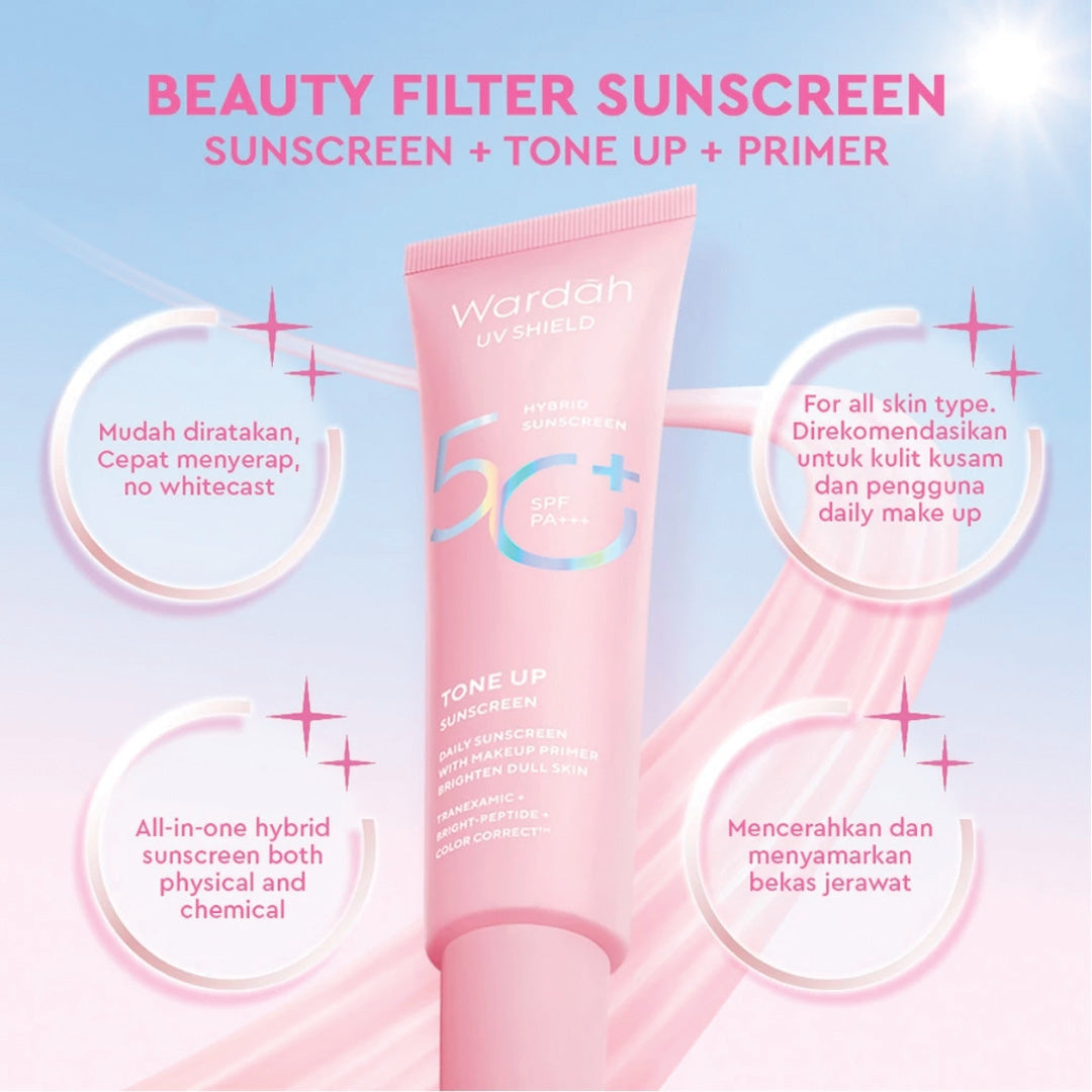 Wardah UV Shield Tone Up Sunscreen SPF50+ PA+++ 30ml