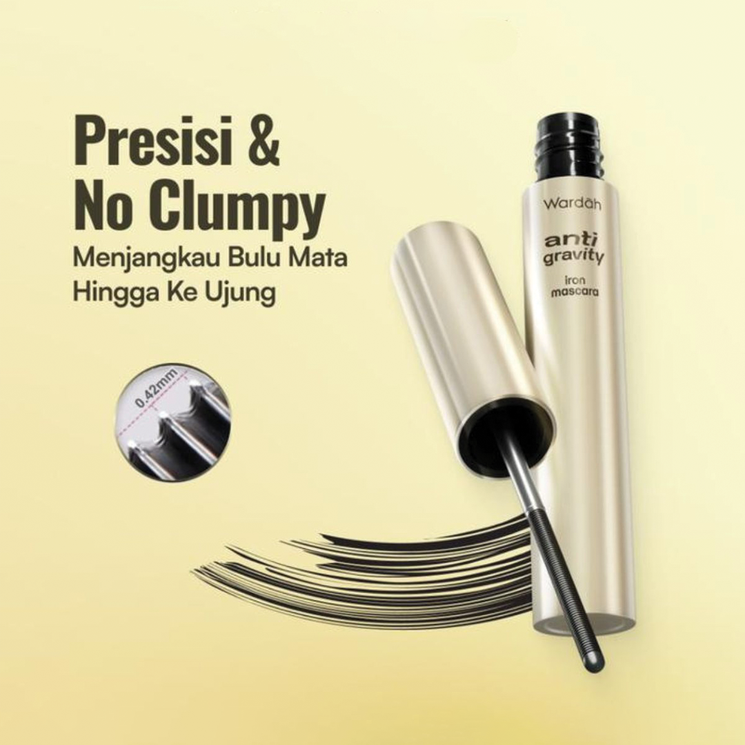 Wardah Anti Gravity Iron Mascara Natural Volumizing Lengthening Mascara