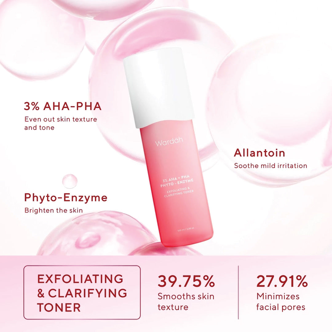 Wardah 3% AHA-PHA Phyto-Enzyme Exfoliating & Clarifying Toner 100 ml
