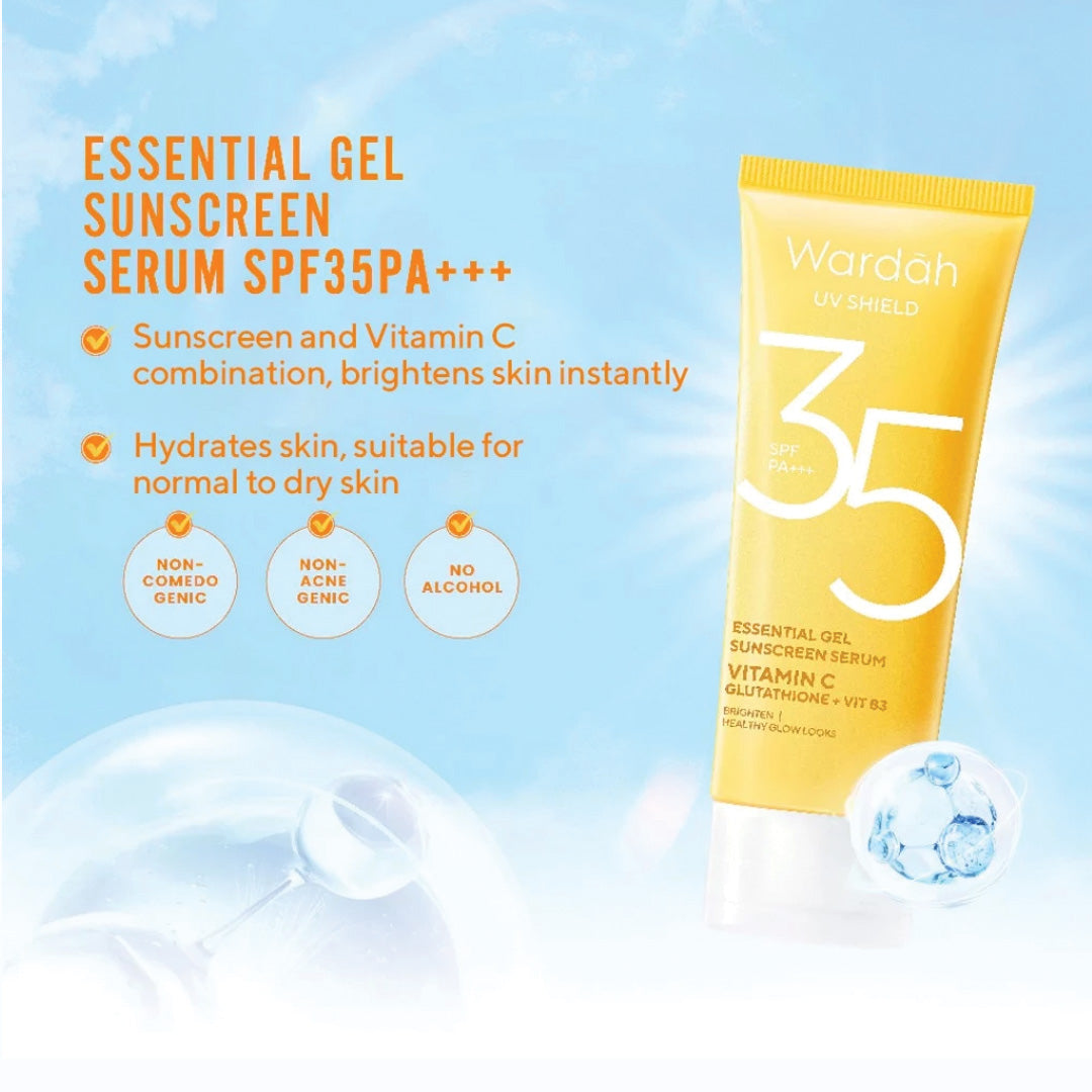 Wardah UV Shield Essential Gel Sunscreen Serum SPF 35 PA+++ 40 ml