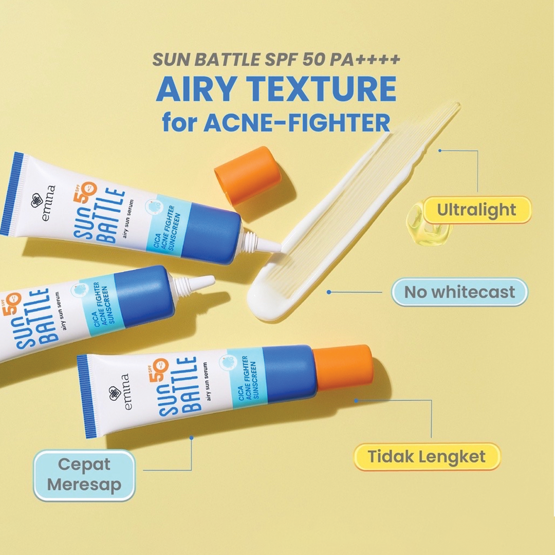 Emina Sun Battle SPF 50 PA++++ Cica Acne Fighter Sunscreen 30 ml