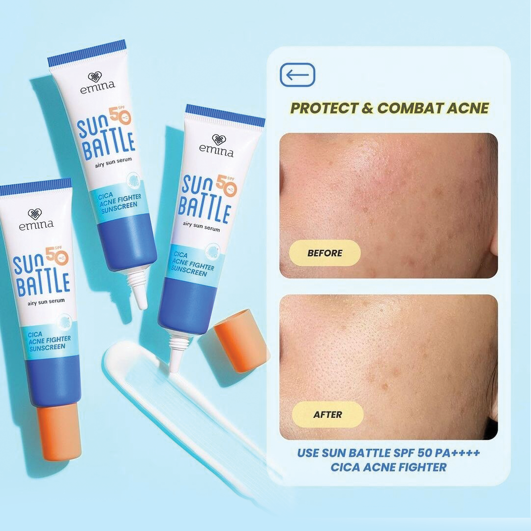 Emina Sun Battle SPF 50 PA++++ Cica Acne Fighter Sunscreen 30 ml