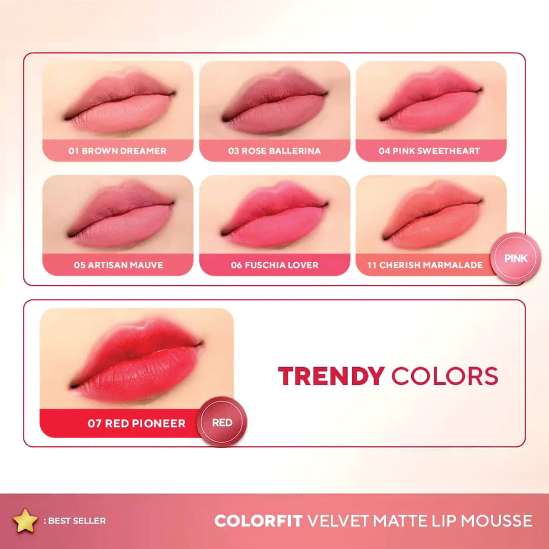 Wardah Colorfit Velvet Matte Lip Mousse – Long-Lasting & Waterproof