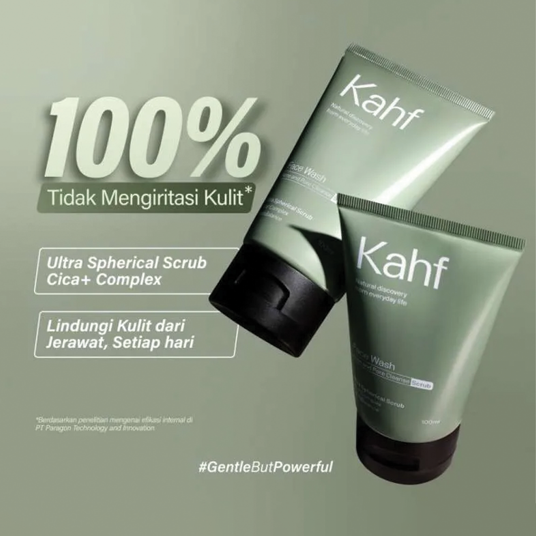 Kahf Acne and Pore Cleanse Scrub Face Wash (100ml) Hydrobalance - Ultraspherical Scrub - Pencuci Muka