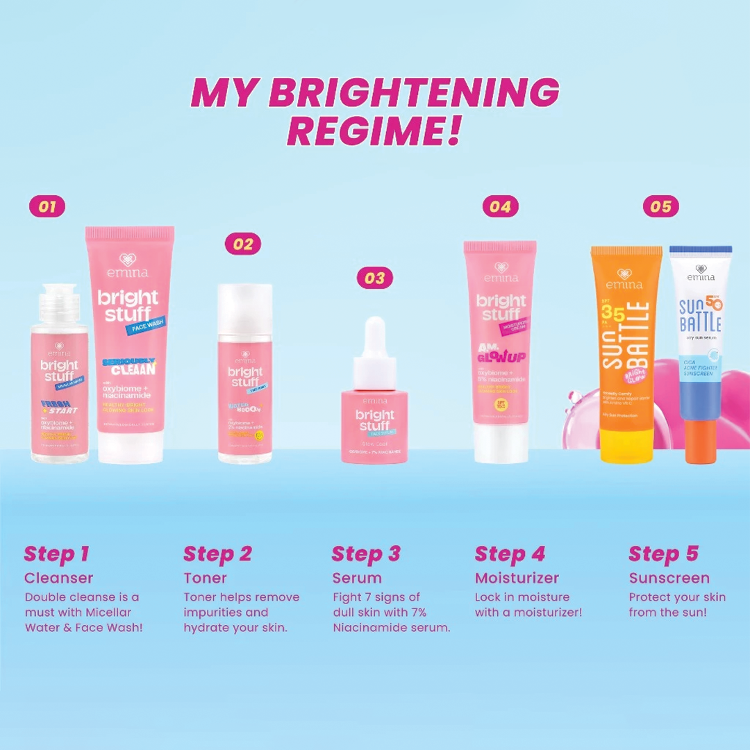 Emina Bright Stuff Exfoliating Toner 100 ml - Brightening & Glowing
