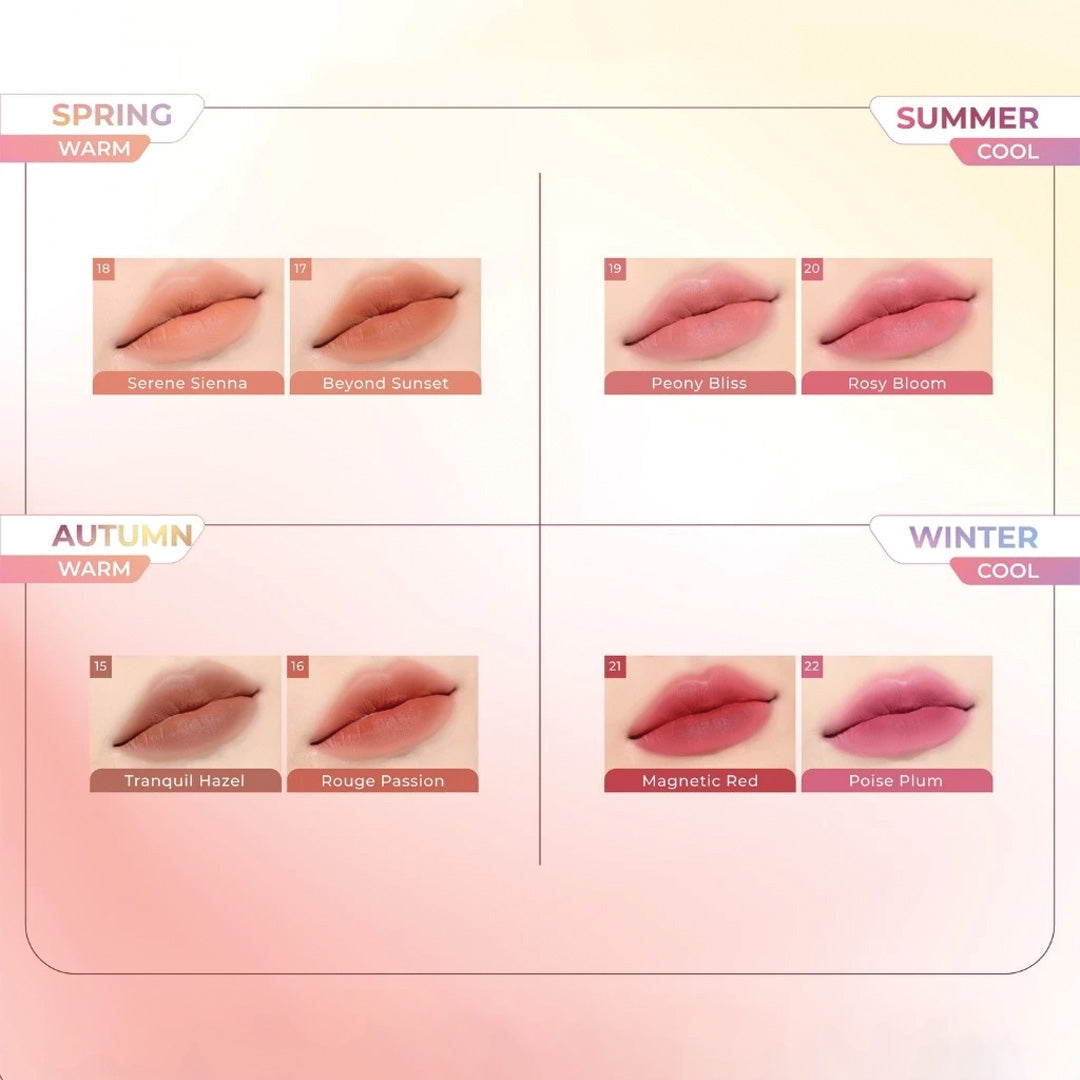 Wardah Colorfit Velvet Lip Mousse Color Therapy - Mousse-like Soft Matte Finish with Blurry Effect