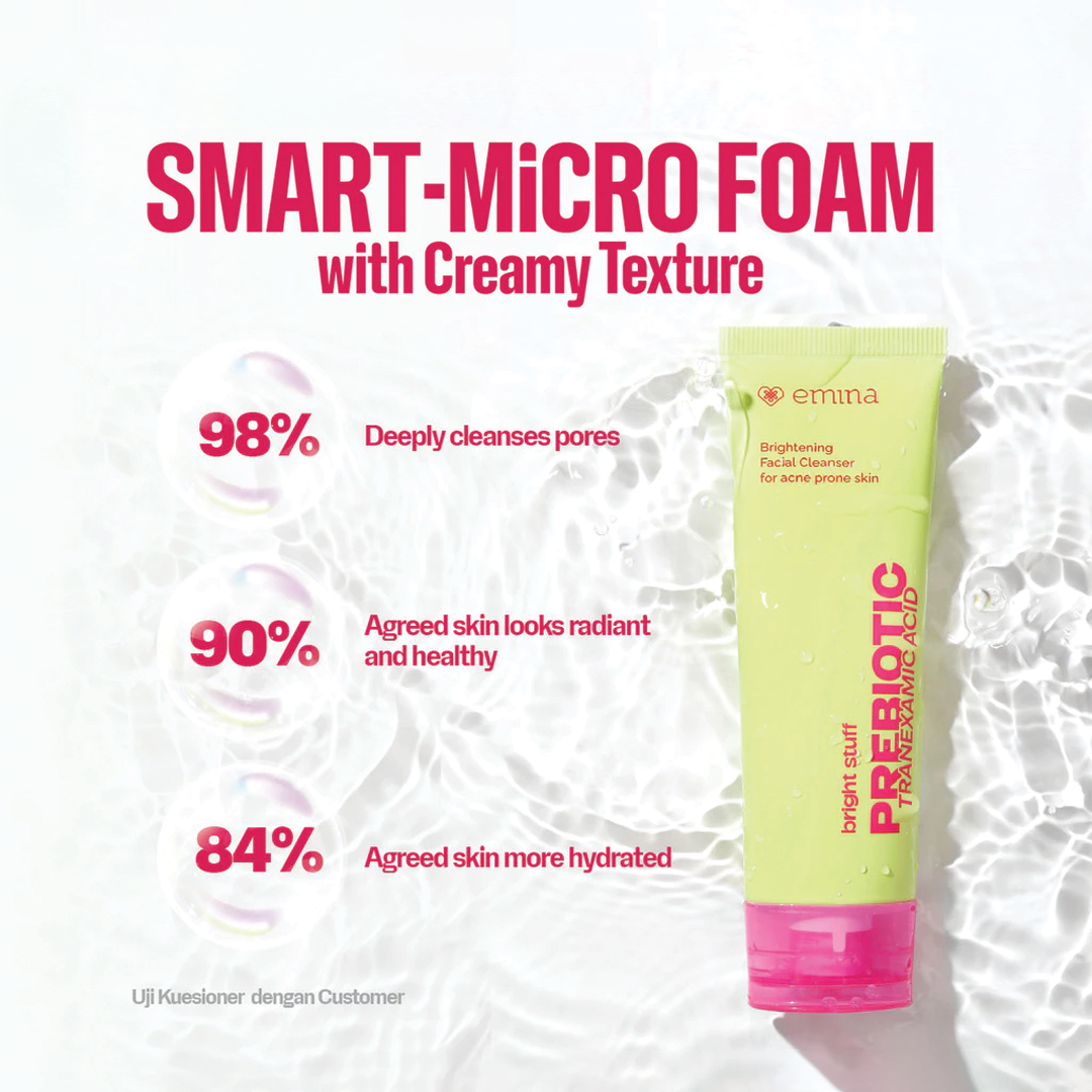 Emina Bright Stuff Prebiotic Tranexamic Acid Brightening Facial Cleanser 100ml