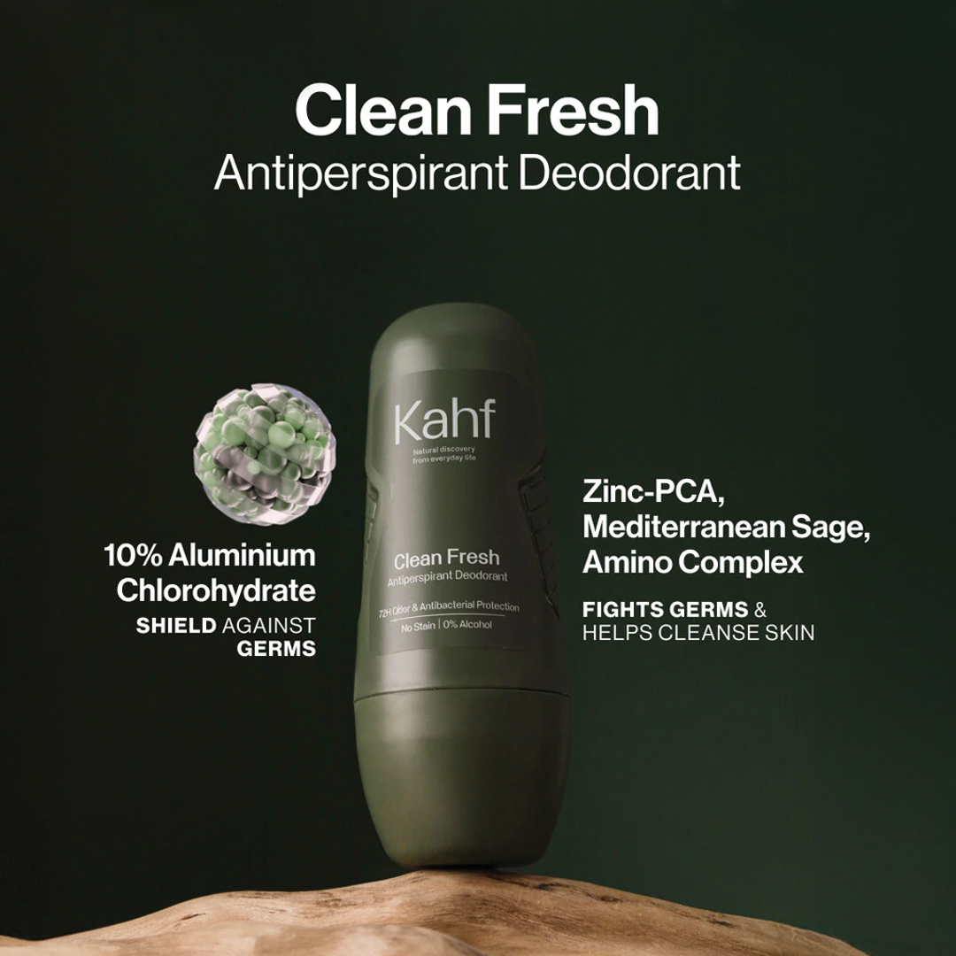 Kahf Anti Perspirant Deodorant Roll On (45ml) 72H Invisible & Sweat Protection