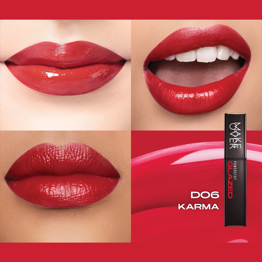 MAKEOVER Powerstay Glazed Lock Lip Pigment|Plump and Glazy Lips|Waterproof Lipstick|