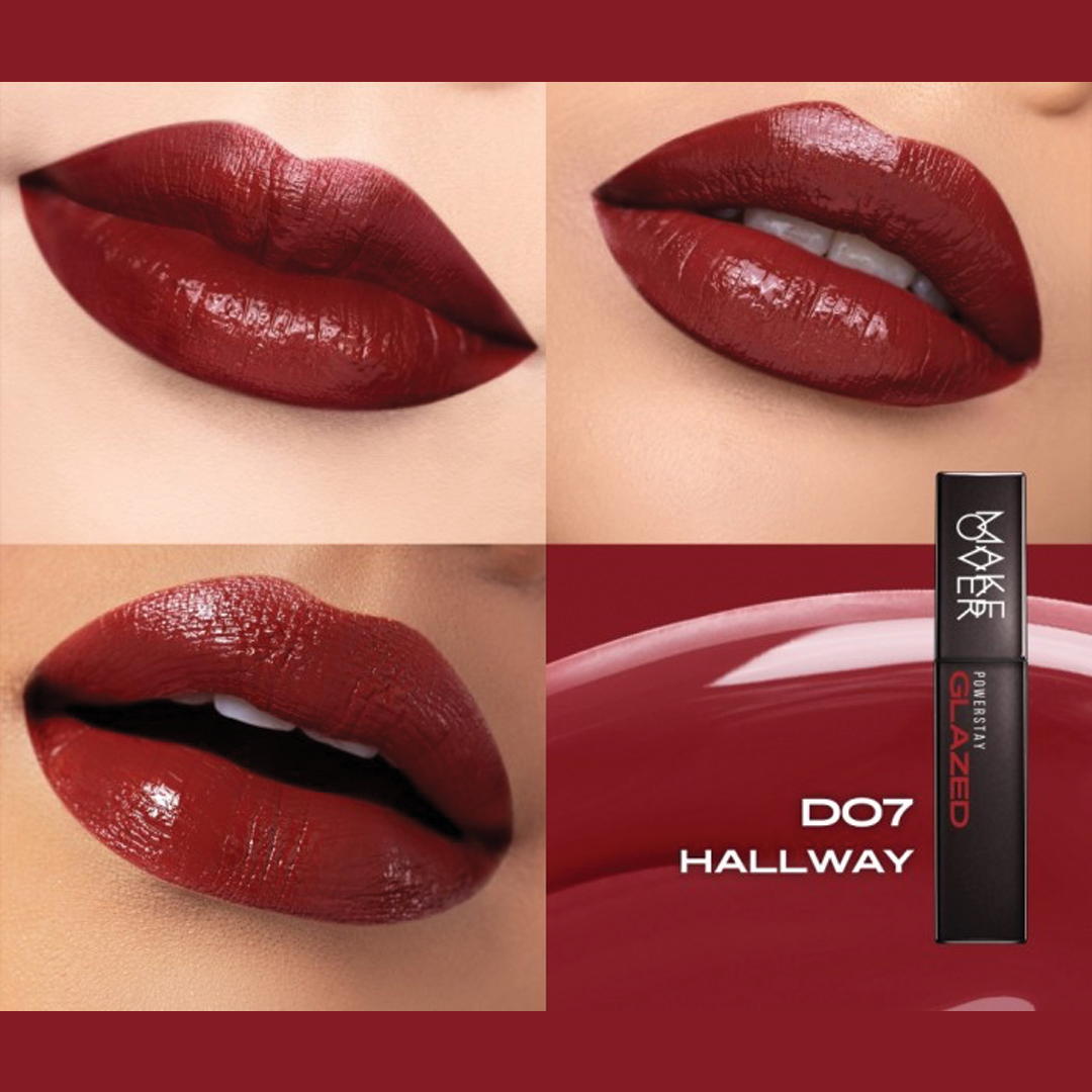 MAKEOVER Powerstay Glazed Lock Lip Pigment|Plump and Glazy Lips|Waterproof Lipstick|