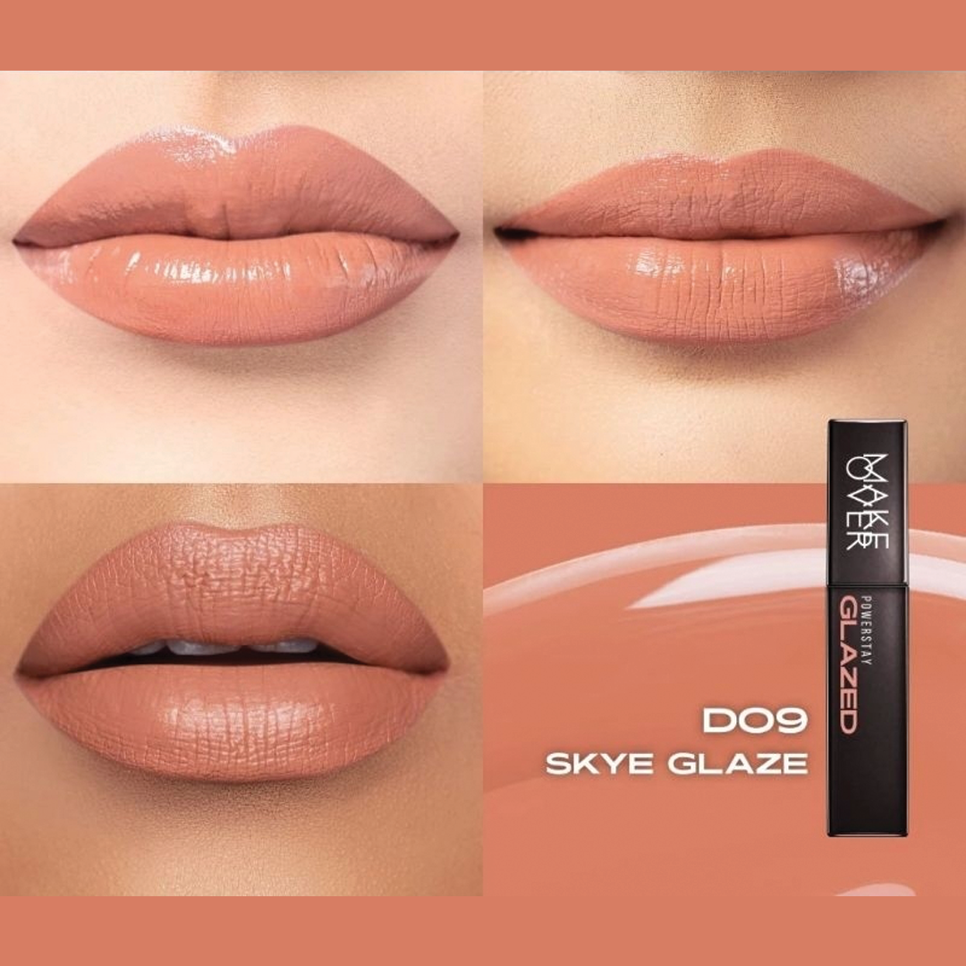 MAKEOVER Powerstay Glazed Lock Lip Pigment|Plump and Glazy Lips|Waterproof Lipstick|