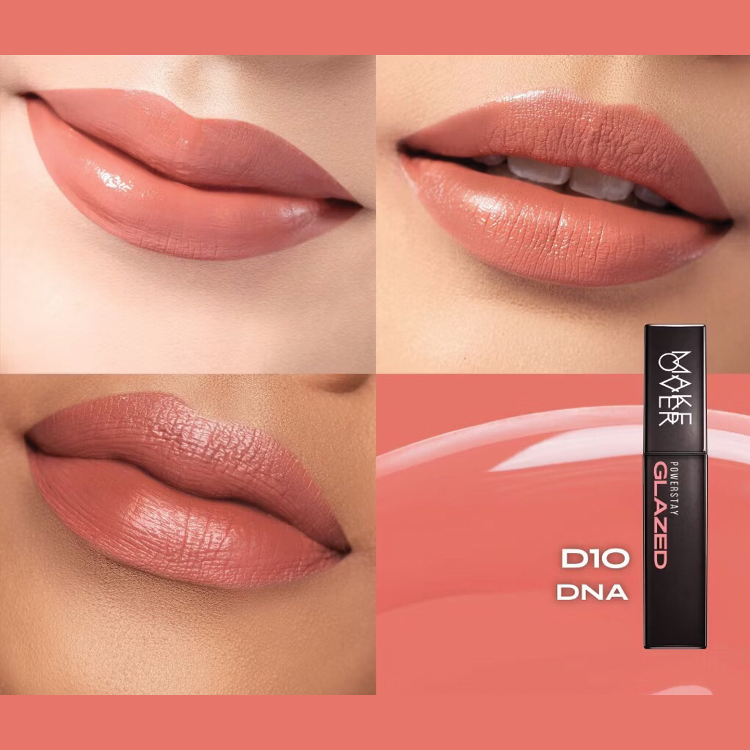 MAKEOVER Powerstay Glazed Lock Lip Pigment|Plump and Glazy Lips|Waterproof Lipstick|