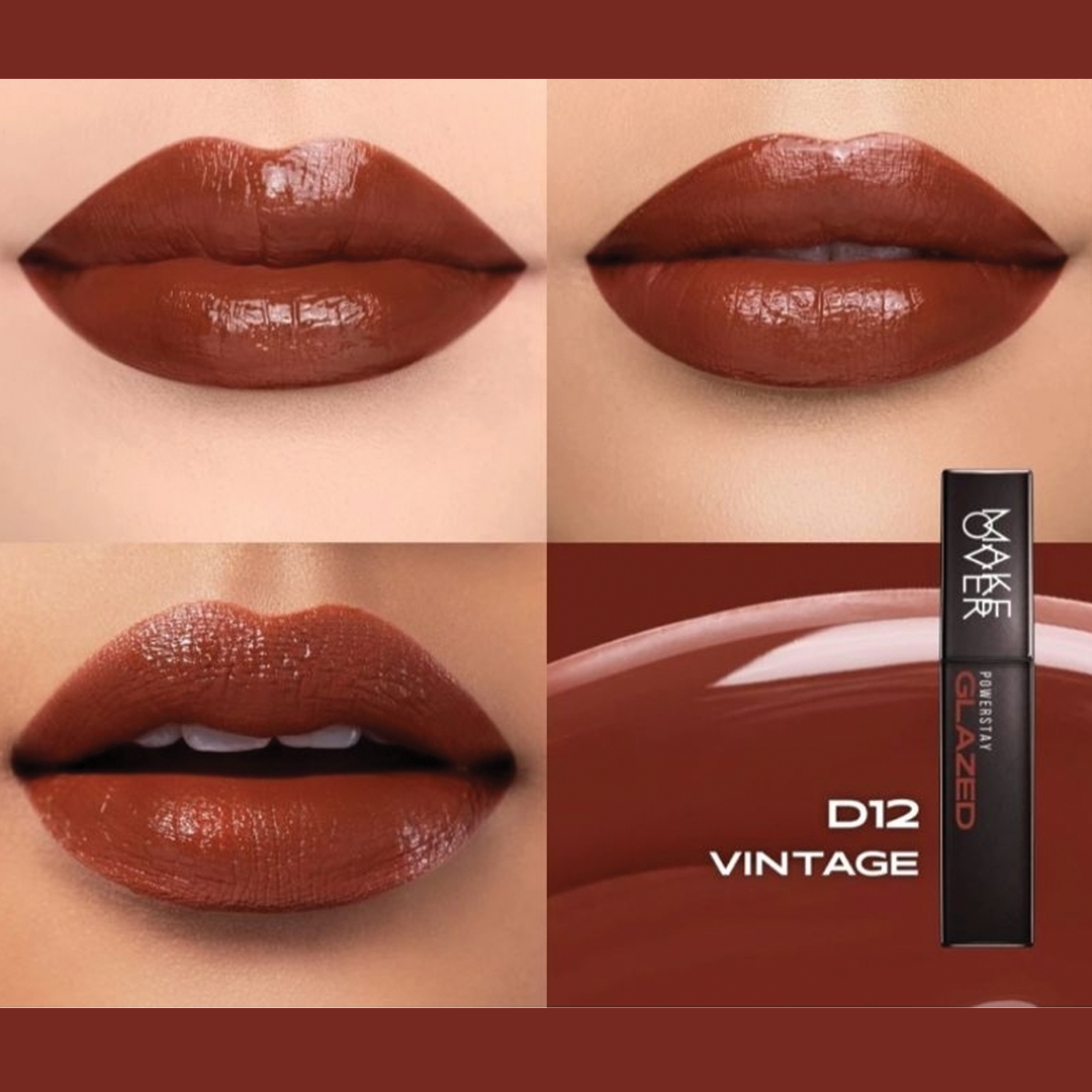 MAKEOVER Powerstay Glazed Lock Lip Pigment|Plump and Glazy Lips|Waterproof Lipstick|