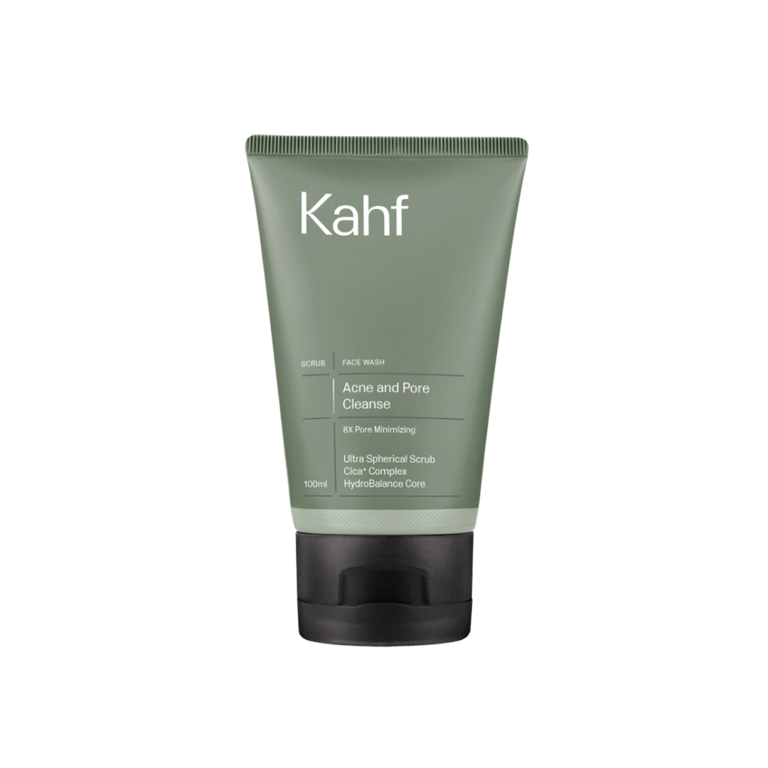 Kahf Acne and Pore Cleanse Scrub Face Wash (100ml) Hydrobalance - Ultraspherical Scrub - Pencuci Muka