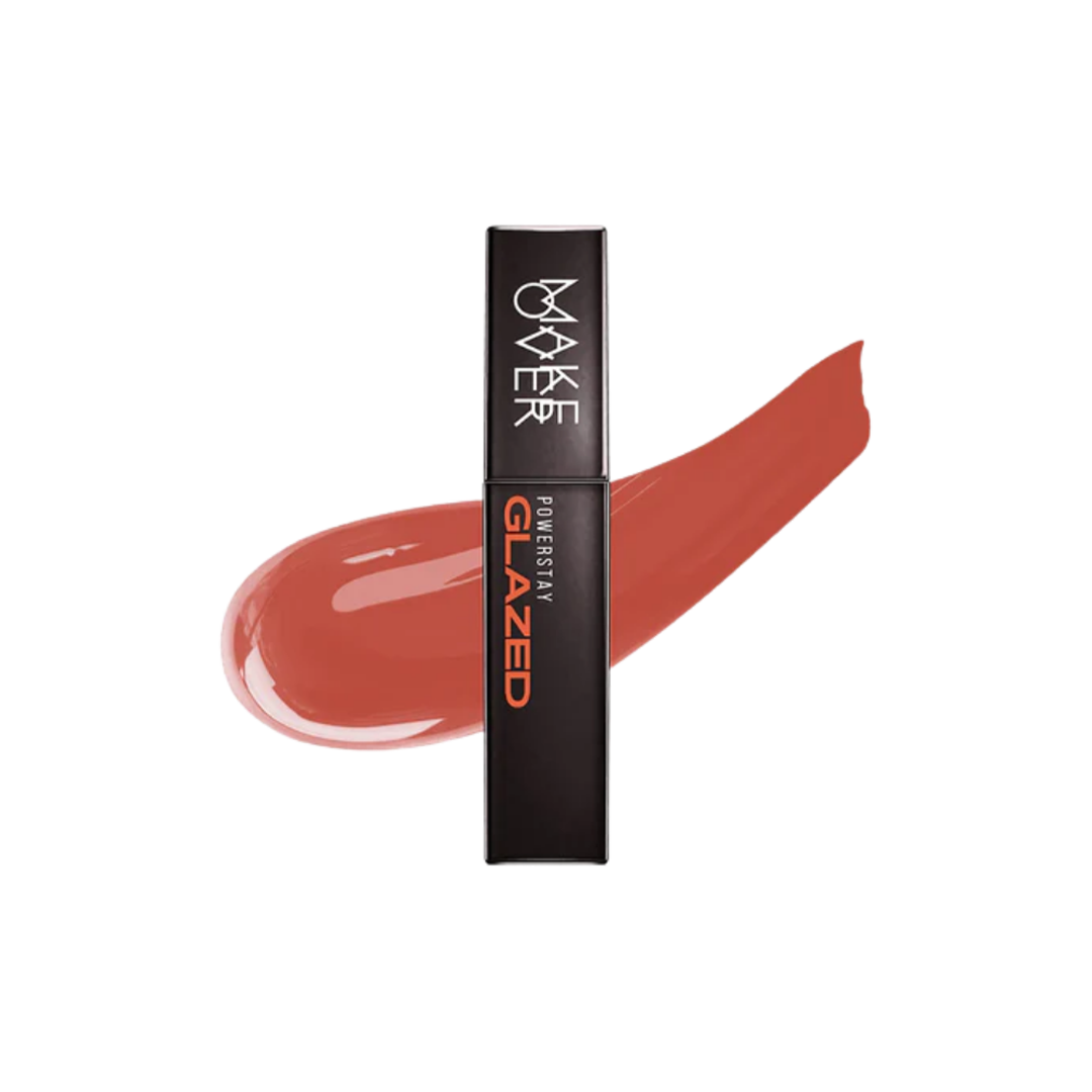 MAKEOVER Powerstay Glazed Lock Lip Pigment|Plump and Glazy Lips|Waterproof Lipstick|